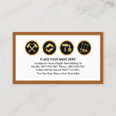 Stylish Handyman Tools Building Rooftop 名刺 (裏面)