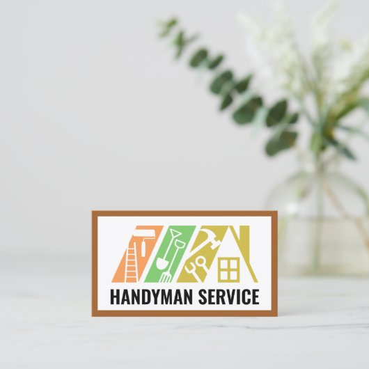 Stylish Handyman Tools Building Rooftop 名刺 (スタンド正面)