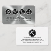 Stylish Handyman Tools On Silver Layer 名刺 (正面/裏面)