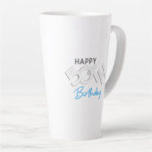 Stylish Happy 50th Birthday Typography カフェラテマグ (右アングル)