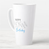 Stylish Happy 50th Birthday Typography カフェラテマグ (左アングル)