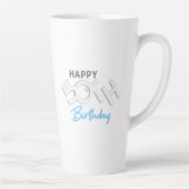 Stylish Happy 50th Birthday Typography カフェラテマグ (右)