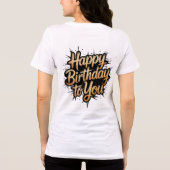 Stylish Happy Birthday Calligraphy Tee Print トライブレンドＴシャツ (裏面)