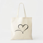 Stylish Heart Mark Budget Tote for Everyday Use トートバッグ (正面)