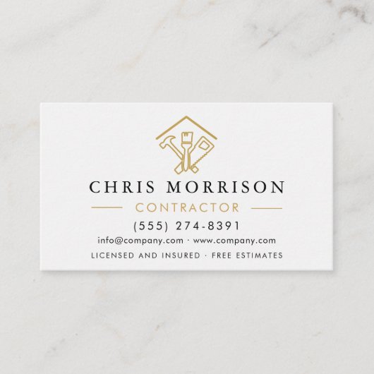 Stylish Home Repairs Construction Contractor 名刺 (正面)