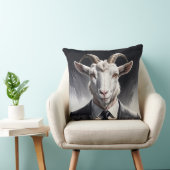 Stylish horned figure in sharp formal attire art クッション (椅子)