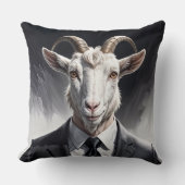 Stylish horned figure in sharp formal attire art クッション (正面)