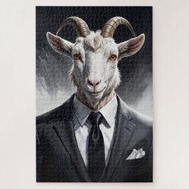 Stylish horned figure in sharp formal attire art ジグソーパズル