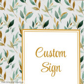 Stylish Hunter Green Gold Greenery Wedding Custom ポスター