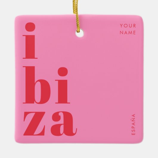 Stylish Ibiza Spain souvenir セラミックオーナメント (正面)