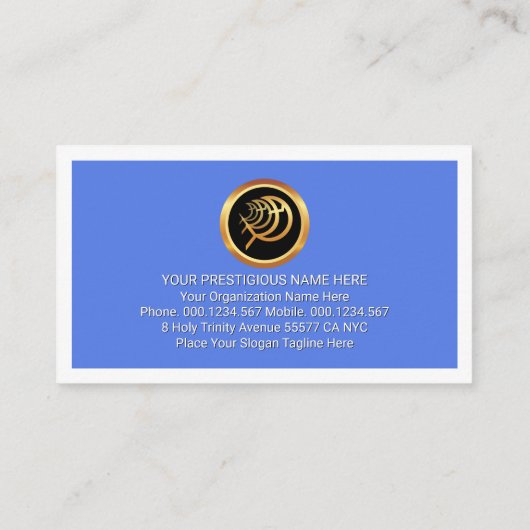 Stylish Ichthus Fish In Blue Stripe Water 名刺 (裏面)