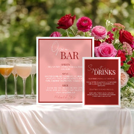 Stylish Juicy Red Signature Drink Wedding 台座サイン