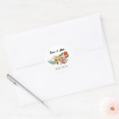 Stylish Kalocsai  flowers - personalized  ラウンドシール (封筒)