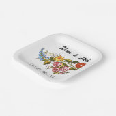 Stylish Kalocsai flowers - personalized wedding ペーパープレート (傾斜あり)