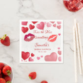 Stylish  Kiss Miss Goodbye Red Lips Bridal Shower スタンダードカクテルナプキン (インサイチュ)