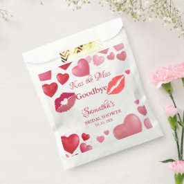 Stylish  Kiss Miss Goodbye Red Lips Bridal Shower フェイバーバッグ
