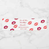 Stylish  Kiss Miss Goodbye Red Lips Bridal Shower ペットボトルラベル (シングルラベル)