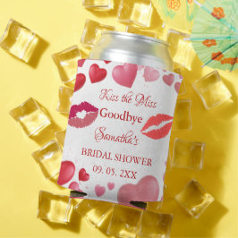 Stylish  Kiss Miss Goodbye Red Lips Bridal Shower 缶クーラー