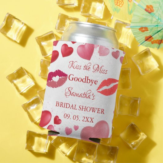 Stylish  Kiss Miss Goodbye Red Lips Bridal Shower 缶クーラー (インサイチュ 夏)