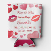 Stylish  Kiss Miss Goodbye Red Lips Bridal Shower 缶クーラー (正面)