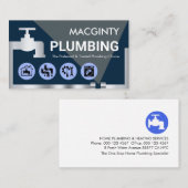 Stylish Leaking Faucet Plumbing Pipeline 名刺 (正面/裏面)