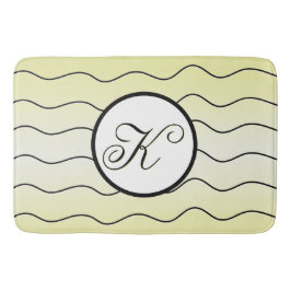 Stylish Lemon Zest Yellow Family Surname Initial バスマット
