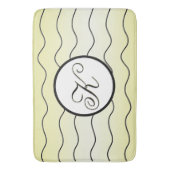 Stylish Lemon Zest Yellow Family Surname Initial バスマット (正面縦)