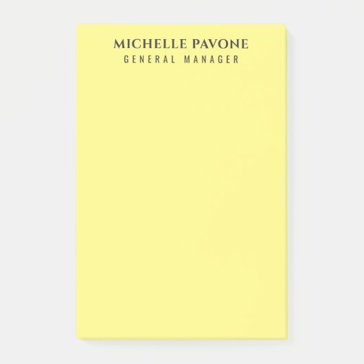 Stylish Light Yellow Simple Plain Professional ポストイット (正面)