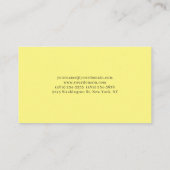 Stylish Light Yellow Simple Plain Professional 名刺 (裏面)