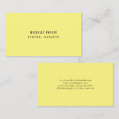 Stylish Light Yellow Simple Plain Professional 名刺 (正面/裏面)