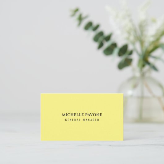Stylish Light Yellow Simple Plain Professional 名刺 (スタンド正面)