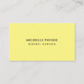 Stylish Light Yellow Simple Plain Professional 名刺 (正面)