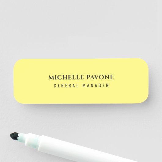 Stylish Light Yellow Simple Plain Professional 名札 (インサイチュ)
