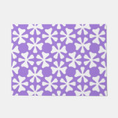Stylish Lilac Purple and White Geometric Pattern ドアマット (正面)