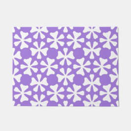 Stylish Lilac Purple and White Geometric Pattern ドアマット