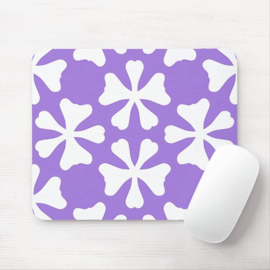 Stylish Lilac Purple and White Geometric Pattern マウスパッド (マウス)