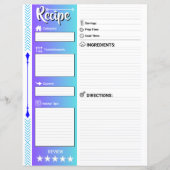Stylish Lined Recipe Pages (Letter Format Paper) (正面)
