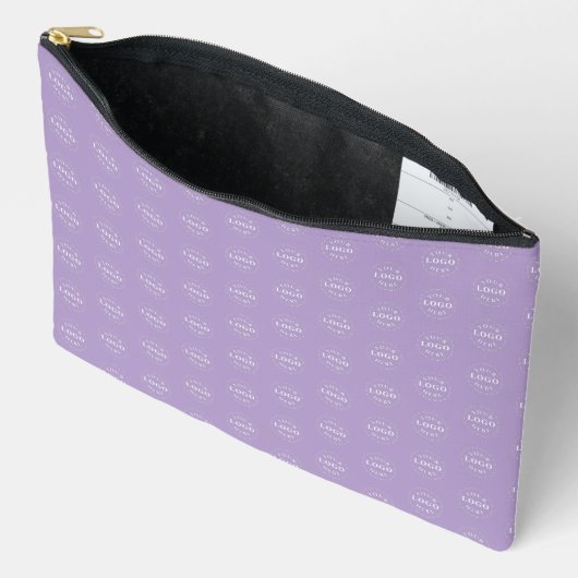 Stylish Logo Print Organizer Pale Purple アクセサリーポーチ (見開き)