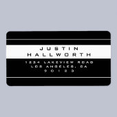 Stylish Looking Black & White Return Address ラベル