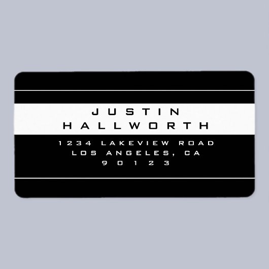 Stylish Looking Black & White Return Address ラベル