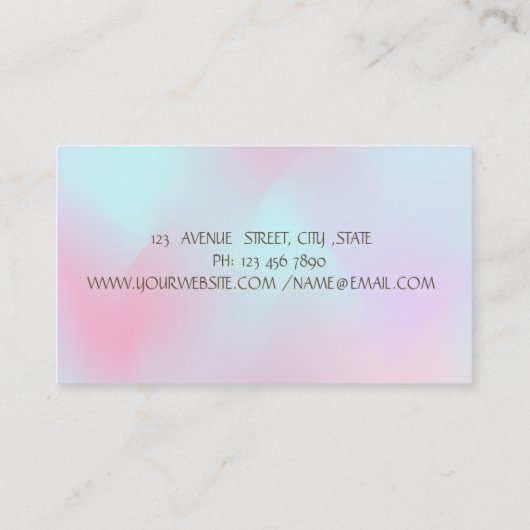 Stylish Lotus Flower Holographic 名刺 (裏面)