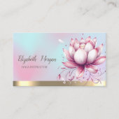 Stylish Lotus Flower Holographic 名刺 (正面)