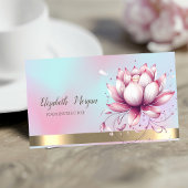 Stylish Lotus Flower Holographic 名刺