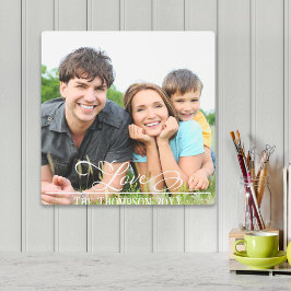 Stylish Love Elegant Christmas Photo Personalized メタルプリント