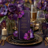 Stylish Luminous Violets Purple Floral Wedding  メニュー