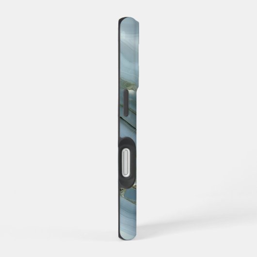 Stylish Luxurious Timeless Grey Gold Marble iPhone 16ケース (右側面)