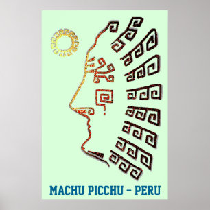 Stylish Machu_Picchu Silhouette ポスター