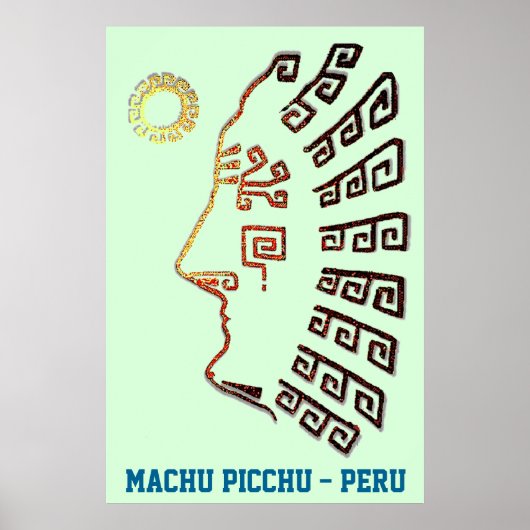 Stylish Machu_Picchu Silhouette ポスター (正面)