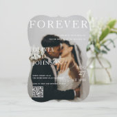 Stylish Magazine Style Qr Code Wedding Invitation 招待状 (スタンド正面)