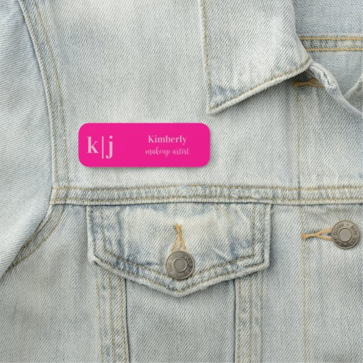 Stylish Makeup Artist Employee Name Badge 名札 (インサイチュ)